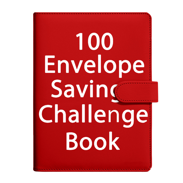 Meningsfulla utmaningar för att spara 100 kuvert Notebook Anti-slitage Hållbar anteckningsbok för pengahantering för dagligt bruk Red