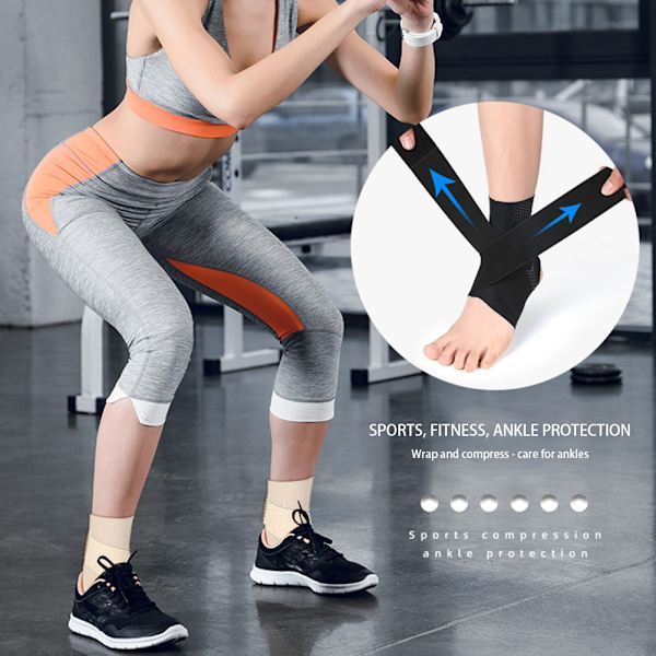 Pressure Ankel Support Brace Hudvänliga, bekväma strumpor för fitness Skin L