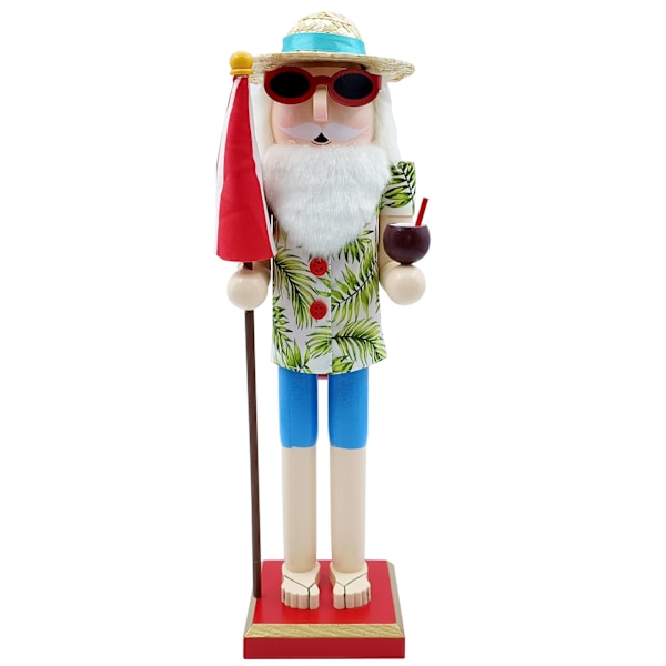 Beach Santa Wood Nötknäppare Stora unika dekorativa prydnader för festlig julbordsdekor Ll0047
