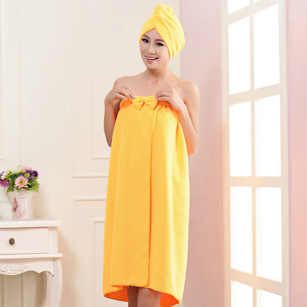 Kvinnor Bath Wrap Handduk Lätt söt Bärbar Loungewear Badrock Badkjol För Dusch White