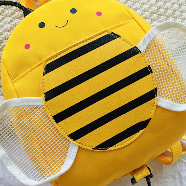 Pojkar Flickor Bee Shape Ryggsäck Tecknad Barn Ryggsäck Med Säker Anti-förlorade koppel Dragkedja Design Dagis leverans Yellow