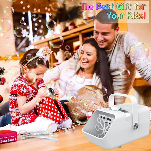 Helautomatisk bubbelmaskin Fläkt-typ enorm mängd bubbelblåsare för barn White