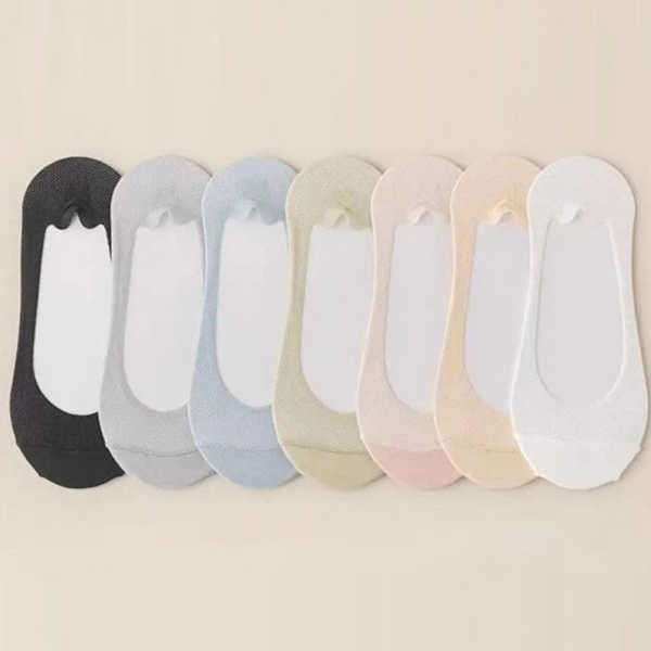 No Show Liner Strumpor för kvinnor Hudvänlig Bekväm strumpa för höga klackar Grey