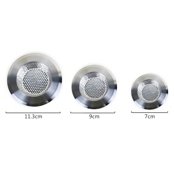 Kökssinksfilter Pool Anti-Clogging Nät Badrum Avlopp Anti-Clogging Golvavlopp Rostfritt Stål Silver 9CM