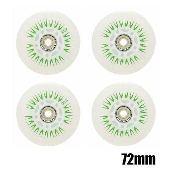 4st Flash Inline Skate Wheels 90A LED Lighting Skating Wheels 80 76 72 68 Green 72mm