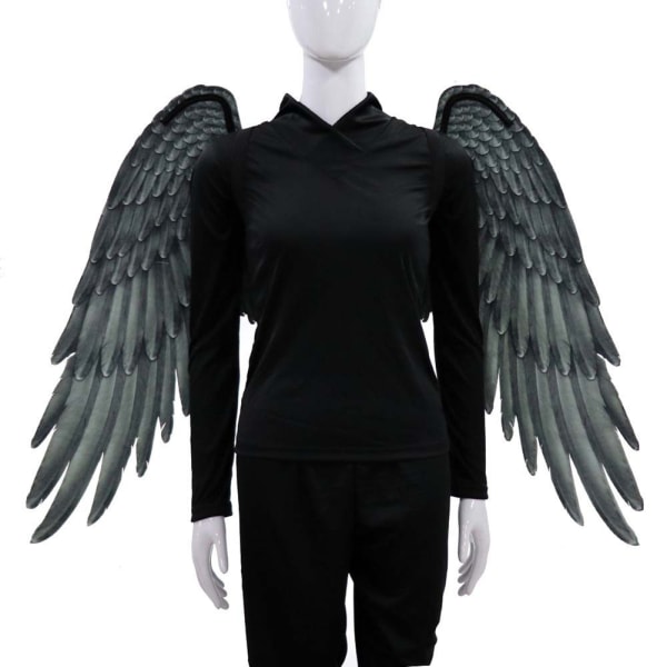 Non-Woven Tyg Festlig Ängla Vingar Halloween Oversized Svart Vita Vingar Kostym rekvisita Black And White Angel Wings