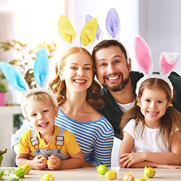 Barns plysch kaninöron Påskfest Huvudkläder Färgglada pannband Yellow