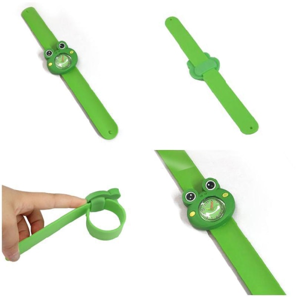 Digital watch för barn Söt tecknad groda Barnklockor Casual Armbandsur Present Green