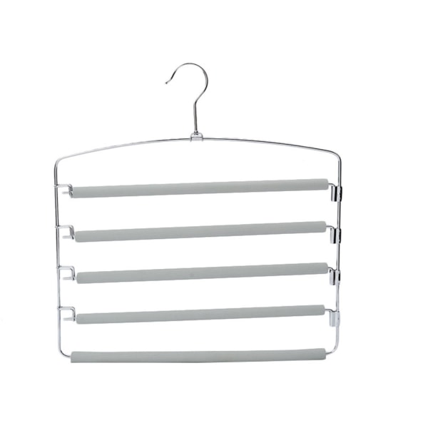 Multi-Layer Magic Pants Rack Enkel skum fem-lagers byxor Hängande hushållsartiklar Gray