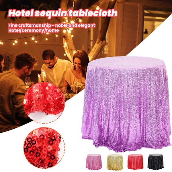 Mode paljetter bordsduk glitter glittrande tyg runt cover Multifunktionella dukar Red
