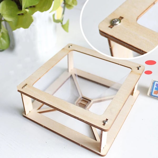 3D Hologram Smartphone Hologram Projektor Trä Självmontering Vetenskap Pedagogisk Leksak DIY Display Set För Barn Hem Ny