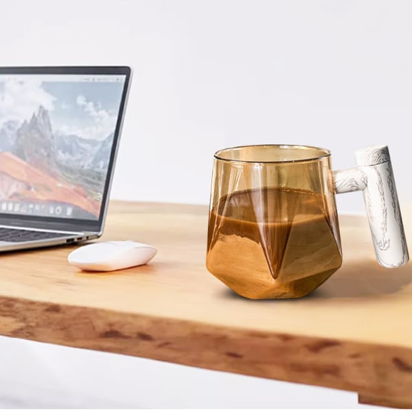 Automatisk omrörande glas kaffemugg Batteridriven blandningsvattenkopp för kvinnor män unisex Transparent