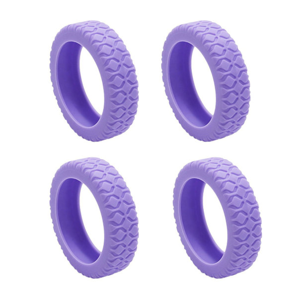 Hjulskydd i silikon för resväskor, tysta, skyddande, minskar buller, anti-scratch, bagageskydd Purple 4pcs