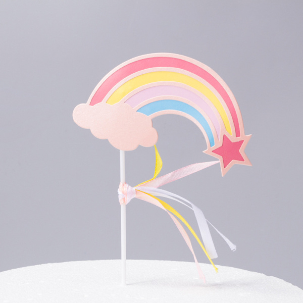Cake Toppers Söta färgglada tårtdekorationer Festtillbehör för födelsedagsbröllopsfest C