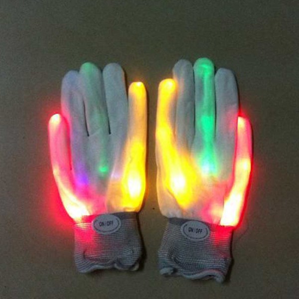 1 STK Kreativ personlighet LED-belysningshandskar Färgglada lysande Halloween julfest Cosplay Present Blinkande handske Yellow