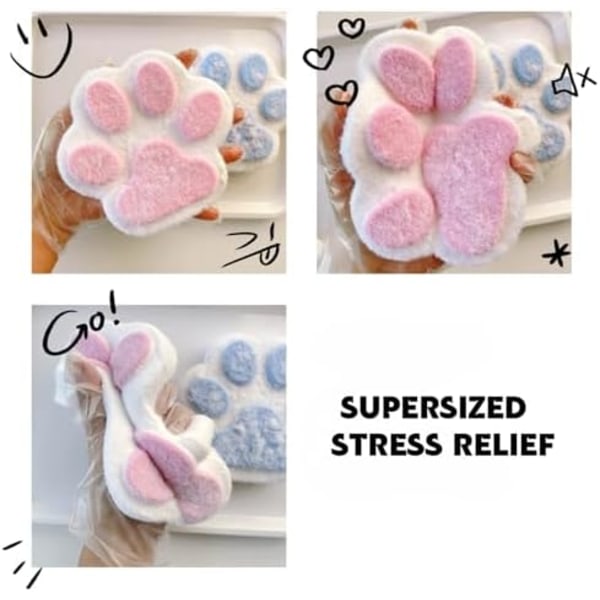5-tums Stor Kattfot Squishy Leksak, Kawaii Taba Squishies, Kladdig Jelly Kitty Paw Squeeze, Stressreducerande Squeeze Leksak för Barn & Vuxna 2pcs