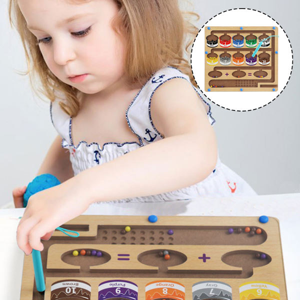 Magnetiska pärlor Sortering Labyrint Leksaker Färger Klassificering Pedagogisk labyrint Leksaker för vardagsrum With Holes