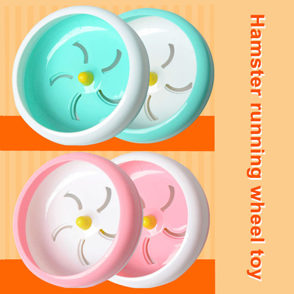 Hamsterhjul Silent Spinner Husdjur Löpning Sport Träningshjul Husdjurstillbehör för hamstrar Gerbils Möss Two Yellow Random Hair 14cm
