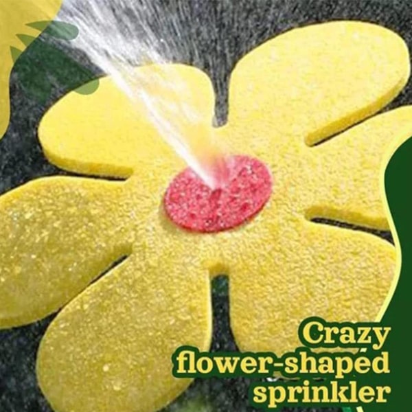 Crazy Dancing Daisies Yard Lawn Sprinkler 360 graders svängbara trädgårdsvattensprinkler med 3/4" 1/2" adaptrar Yellow