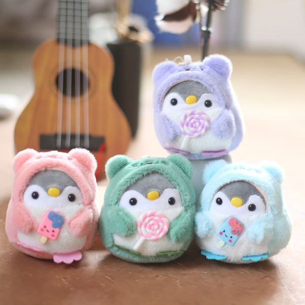 Lollypop Penguins Docka Plyschhänge Hängande Design Barn Doll Toy Plysch Nyckelring Blue