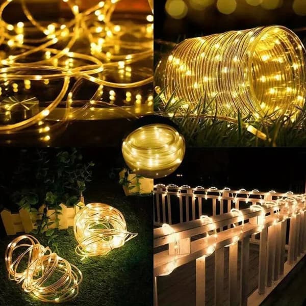 7m/12m/22m 8 lägen Solar Light String Multipurpose Vattentäta lampor för trädgårds uteplatser White Light 12m