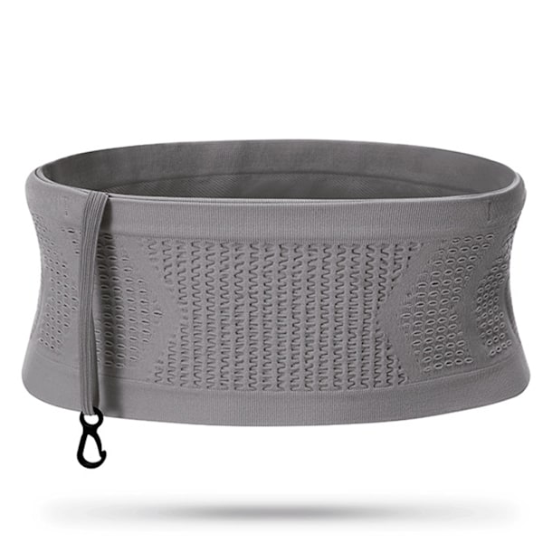 Multifunktionell stickad andningsbar dold midjeväska bärbar svettabsorberande paket för ridning fitness Grey M