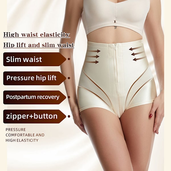 Kvinnor Shapewear High Waist Postpartum Slips Magekontroll Kompressionstrosor Black M