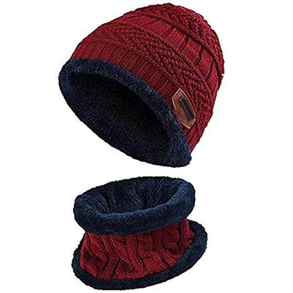 Vinter varm mössa Halsdukshandskar set Unisex vinter varm stickad mössa Halshandske för män kvinnor Black Without Label Three piece Suit