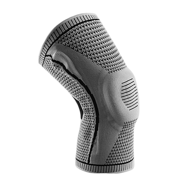 Utomhuskompression Sport Silikonfjäder Andningsbara knäskydd Vandring Löpning Basket Cykling Stickade knäskydd Gray XL