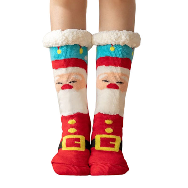 Julstrumpor damer Penguin Santas Mönsterdesign Hem Sömntofflor Strumpor vadderade mattstrumpor Old Mans Belt