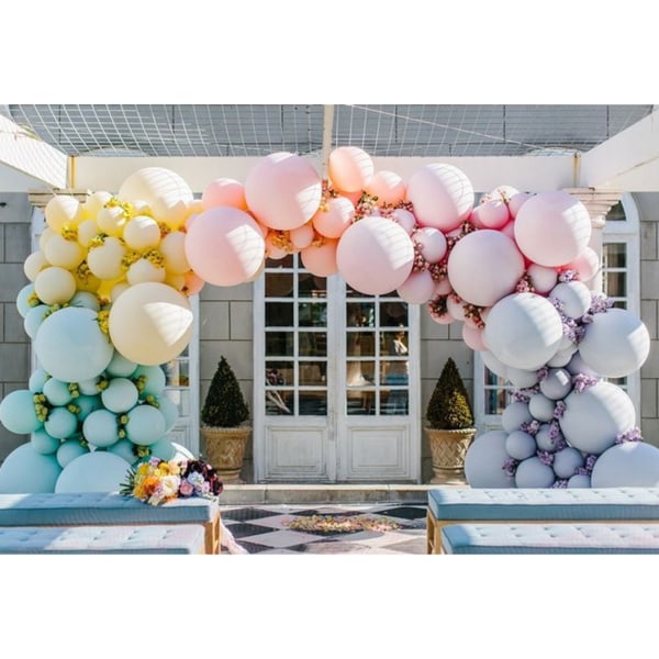 100 st Macaron färgdekorationsballong stor återanvändbar latexballong för bröllopsfödelsedagsfest enfärgad 10 tum Yellow