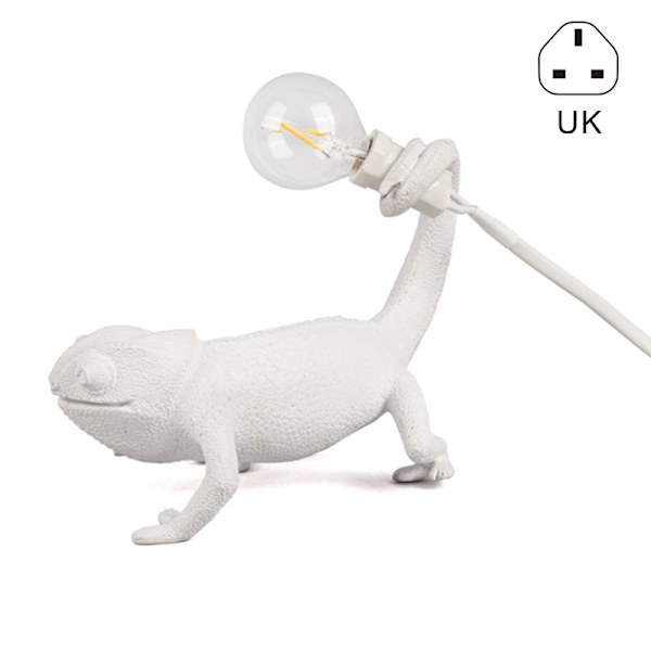 Chameleon Lamp Sovrum Resin Chameleon Skrivbordslampa Sänglampa Ljus Vägglampa EU Plug