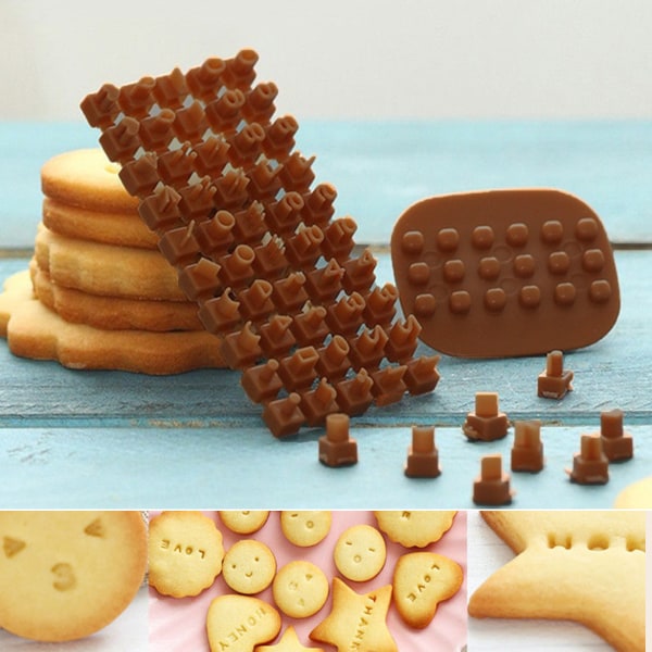 Alfabetets nummersymbol Cookie DIY Stencil Set Alfabetets bokstavsform för bakning