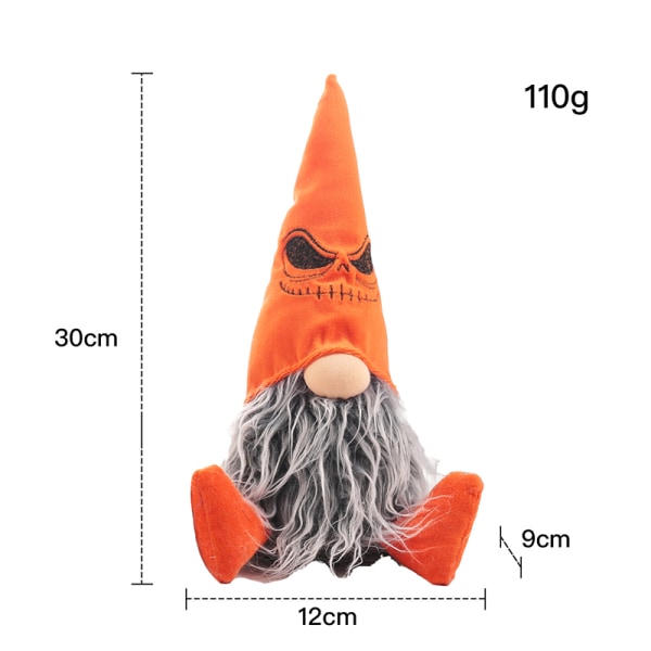 Halloween Gnome Plysch Doll Ansiktslös docka Festrekvisita med huva docka Hembord Halloween tomtar Dekor för hemmet White