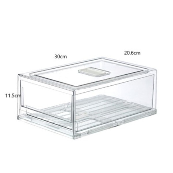 Rensa Kylskåp Förvaringslåda Låda Design Avloppsstapling Transparent Frukt Organizer Bin Hushåll With Partition Medium