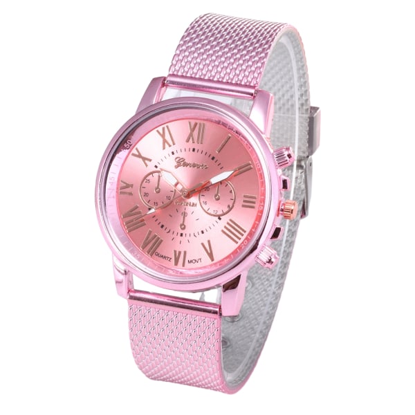 Fashion Quartzs Watch Dubbellagers Armband Mekanisk Watch För Kvinnor Män Pink