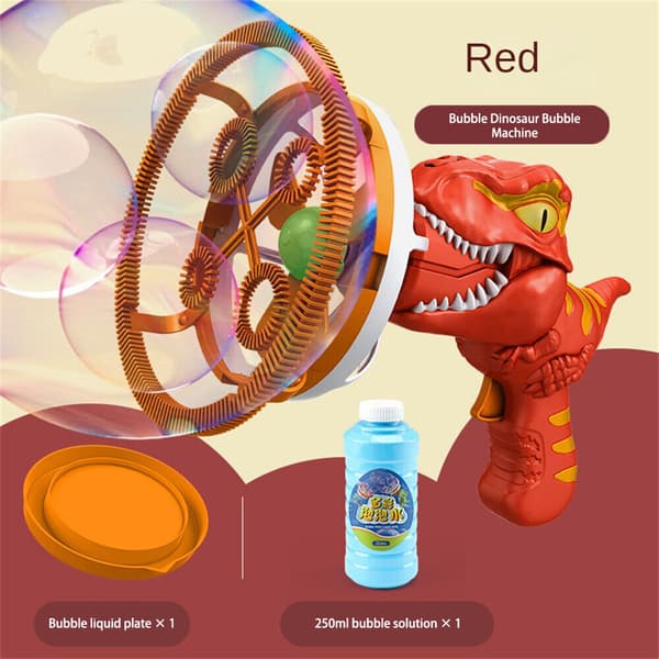 Handhållen Dinosaur Bubble Machine For Kid Batteridriven Bubble Maker För Pojkar Flickor Red
