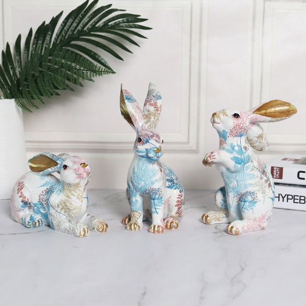 Harts Kaninfigurer Nordisk Djurprydnad Med Printed Inredning Hem Vardagsrum Inredning C