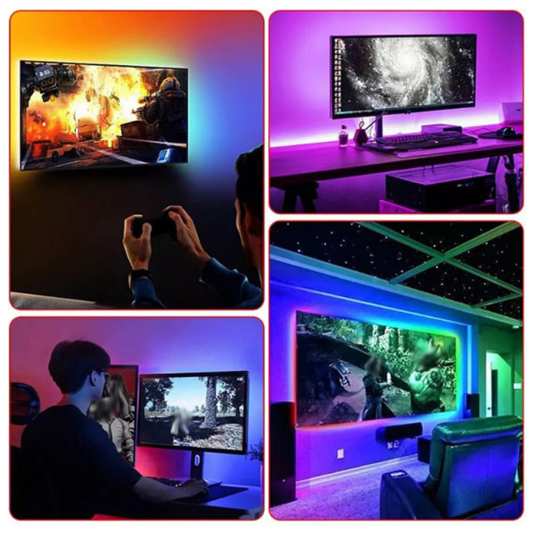 RGB- set med fjärrkontroller Bluetooth-kompatibla appar Party Bröllopslampor Dekor för inomhusrum 5m