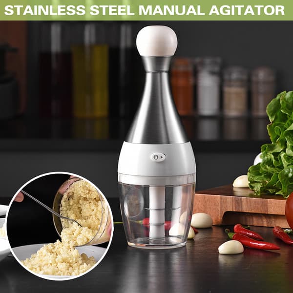 Sladdlös vitlökshackare Mini manuell ingefära grönsakskross Press för att hacka mat 280 ml blender 1 Set Agitator   1 Replacement Base