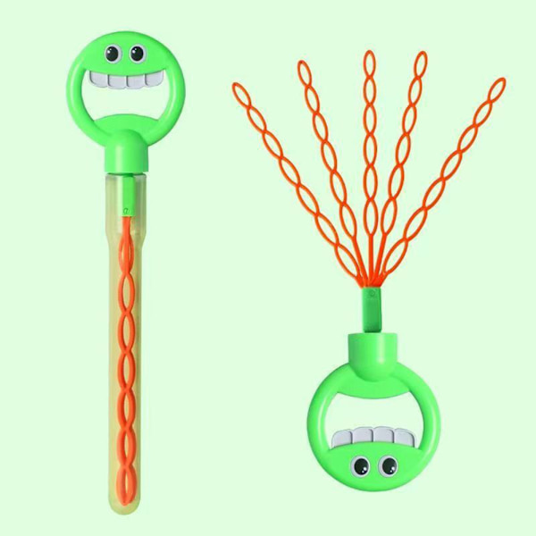 32 Hål Smilings Face Bubble Stick med påfyllningar Lätt att använda Bubble Machine för festfavorit Green