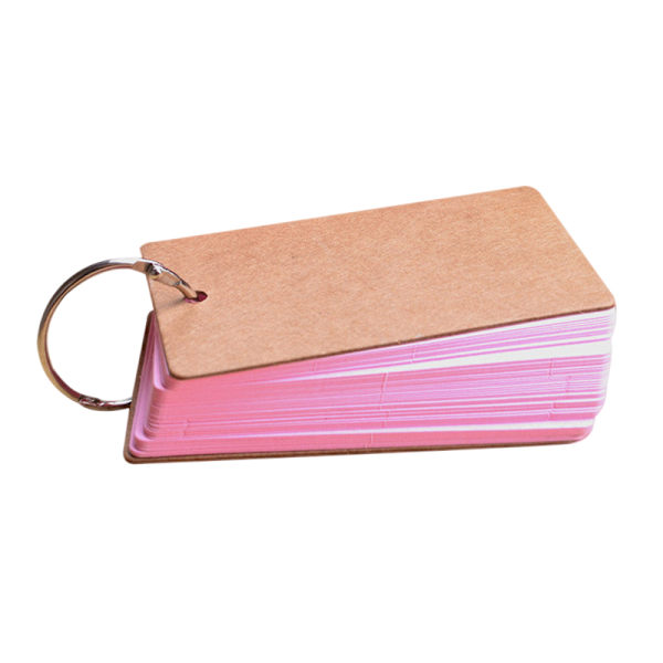 Bärbar spänne Pärm Anteckningar Flash-kort Memo Pads DIY Blank Card Brevpapper Pink