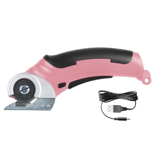 Elektrisk sax för tyg Lätt uppladdningsbar tygskärare för kläder/vinyl Pink