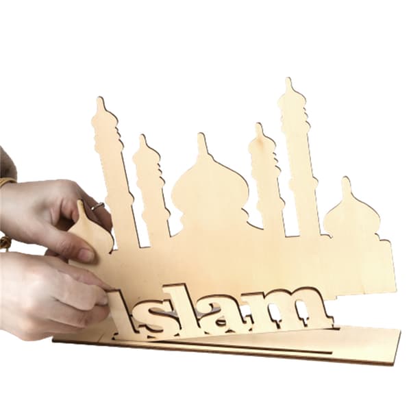 DIY träprydnad Eid Mubarak Ramadan Art Craft Decor JM01355