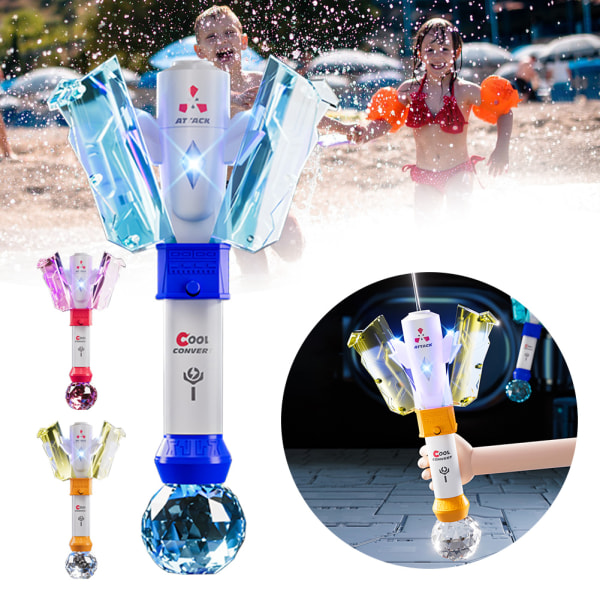 Automatisk vattenspruta leksak med färgglad LED-lampa bärbar rolig elektrisk vattenleksak för pojkar flickor Standard Blue