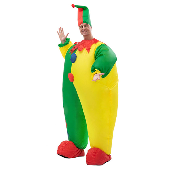 Uppblåsbar clowndräkt Blow-Up Rolig Klänning Outfit För Vuxen Performance Kostym För Cosplay Party Clown Suit