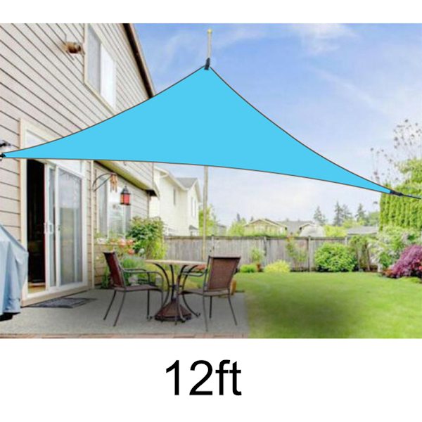 UV-skydd Skyddstak Utomhusskydd Triangulär Regntät Soltält Sky Blue 12ft*12ft*12ft