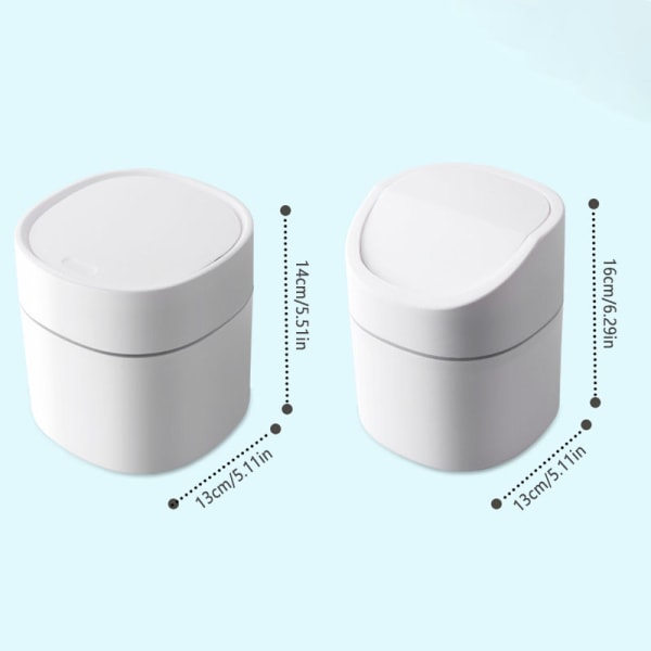 Söt mini papperskorg Simplicity Desktops Mini soptunna Hushållsrengöringsverktyg för hemmakontor White Routine
