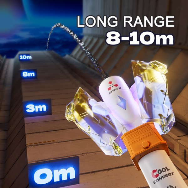 Automatisk vattenspruta leksak med färgglad LED-lampa bärbar rolig elektrisk vattenleksaker för pojkar flickor Optional Gold