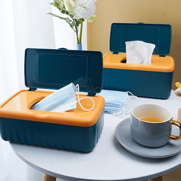 Desktop Tissue Box Hållare Modern Dammtät Enkel att använda våtservetter Dispenserhållare Medium